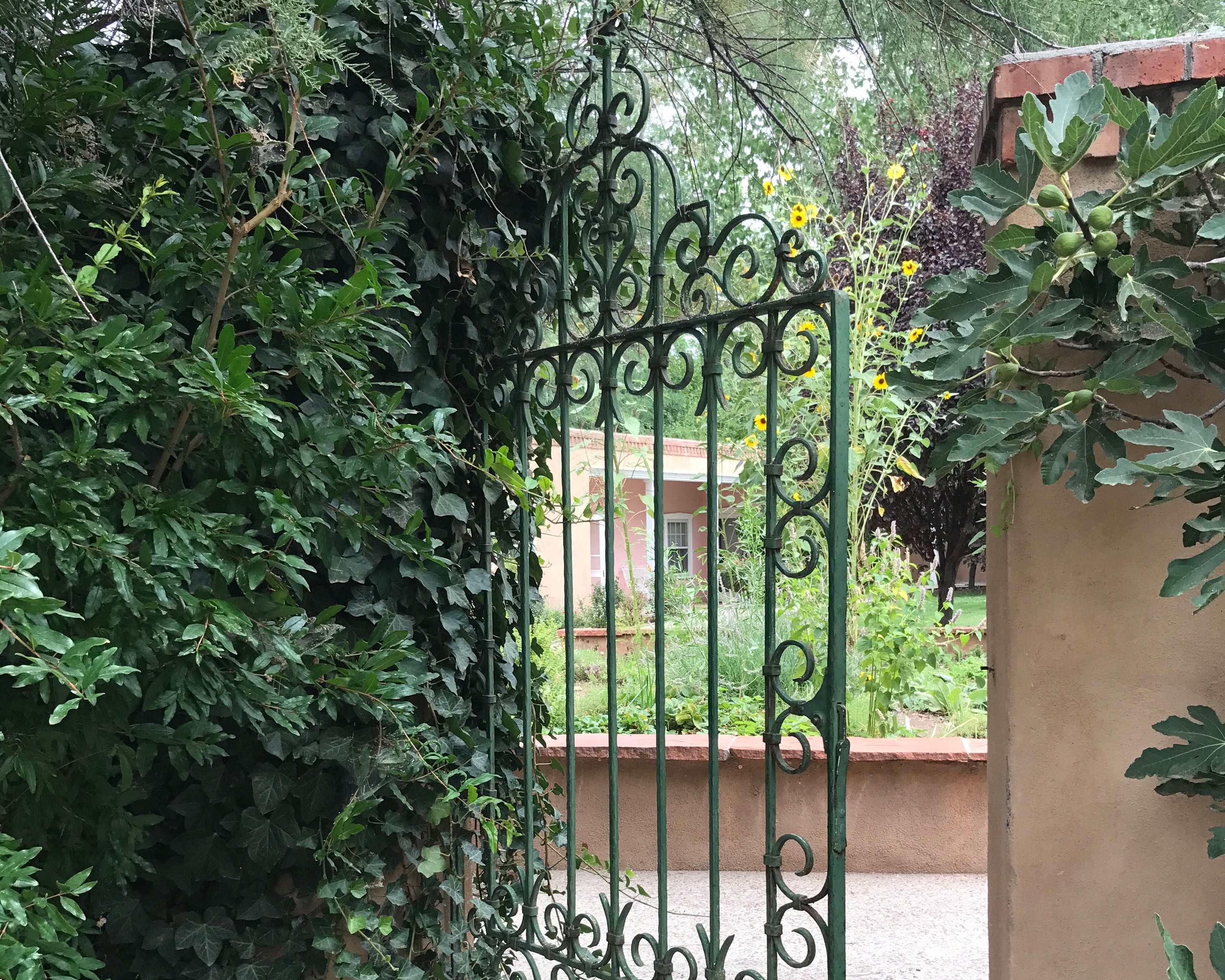 Gate at Los Poblanos gardens in Albuquerque, NM